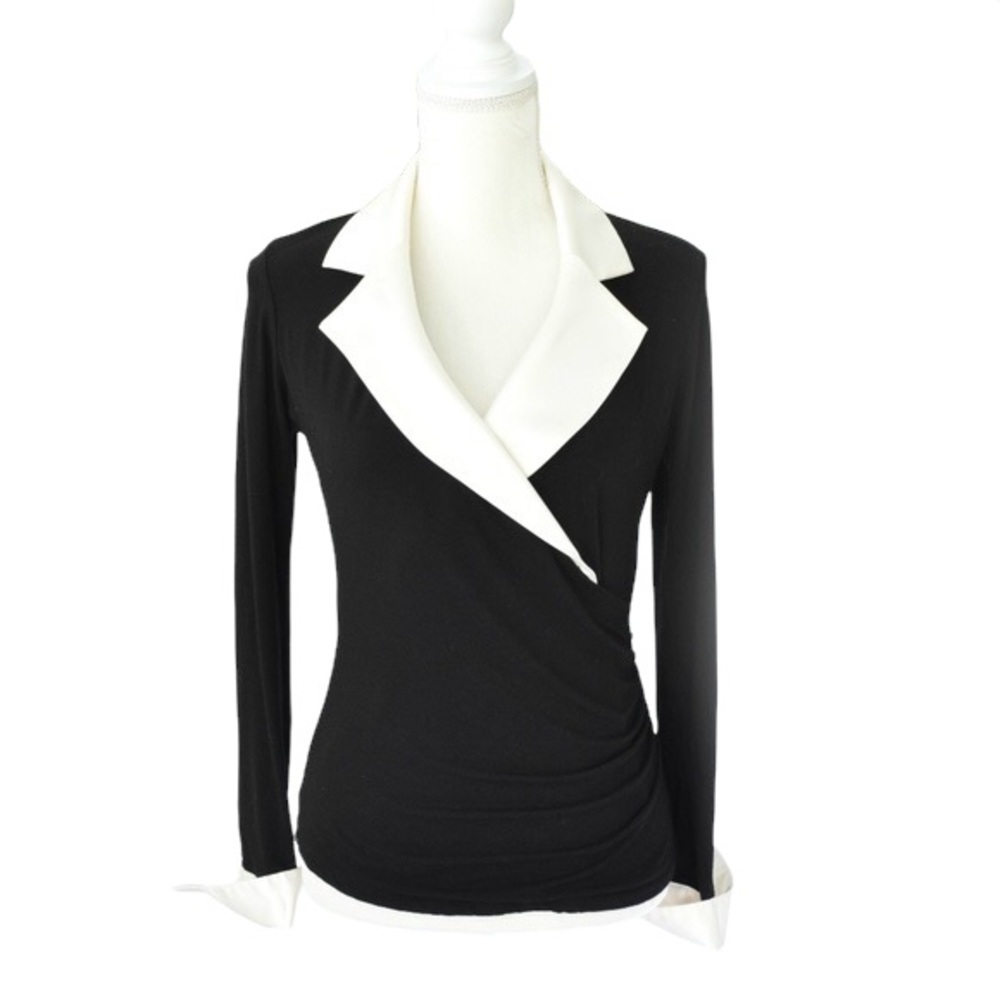 WHITE HOUSE BLACK MARKET Tuxedo Wrap Shirt